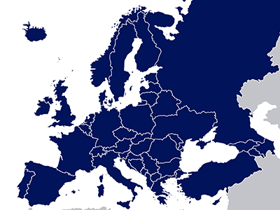 Legal translators in Lancashire, map of europe